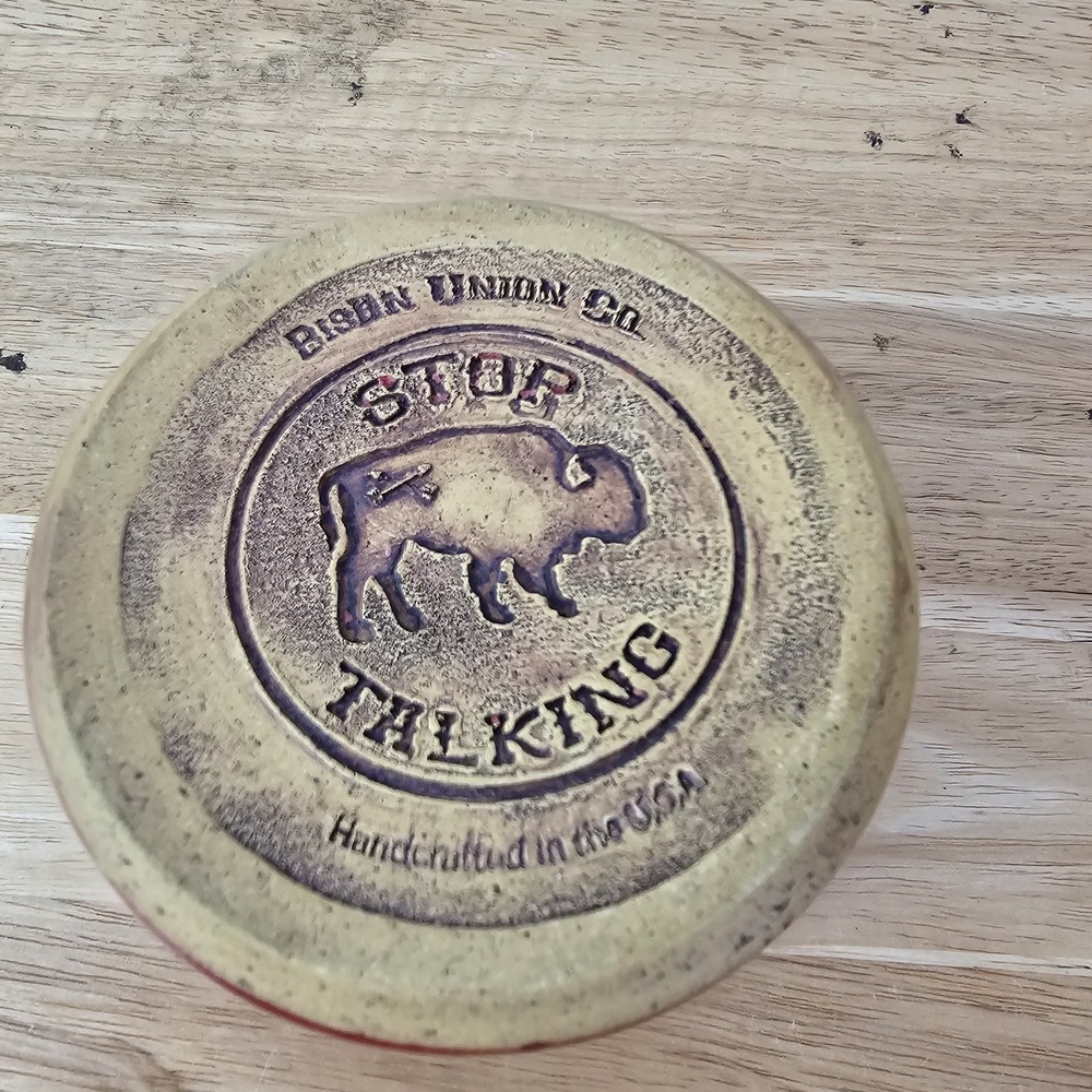 Bison Union Coffee Mug Stop Talking Rust Bison Flag Handmade USA Rare Collector‎ - Picture 2 of 6